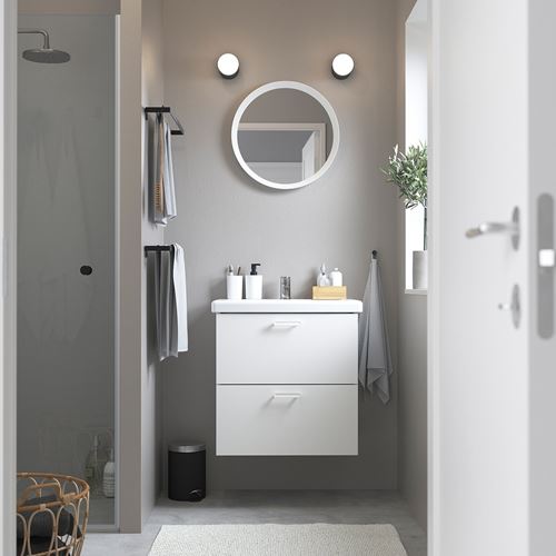 IKEA - ENHET/TVALLEN, wash-basin and cabinet, white, 64x43x65 cm
