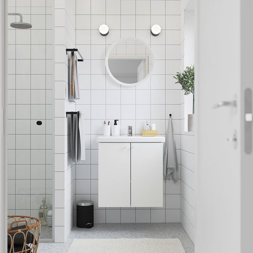 IKEA - ENHET/TVALLEN, wash-basin and cabinet, white, 64x43x65 cm