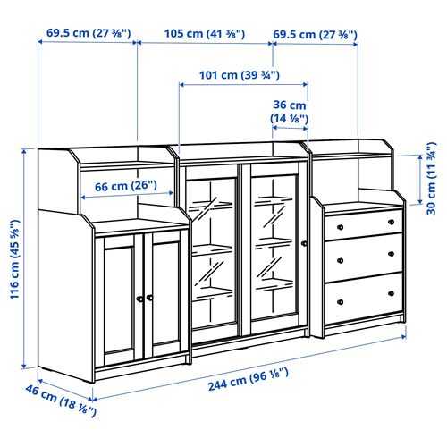 IKEA - HAUGA, console table, grey, 244x46x116 cm