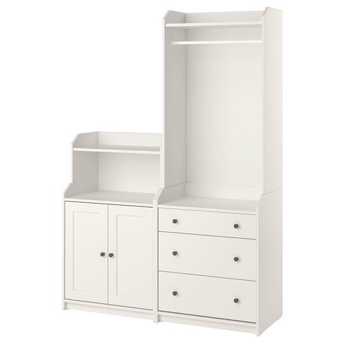 IKEA - HAUGA, storage combination, white, 139x46x199 cm