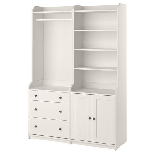 IKEA - HAUGA, storage combination, white, 139x46x199 cm