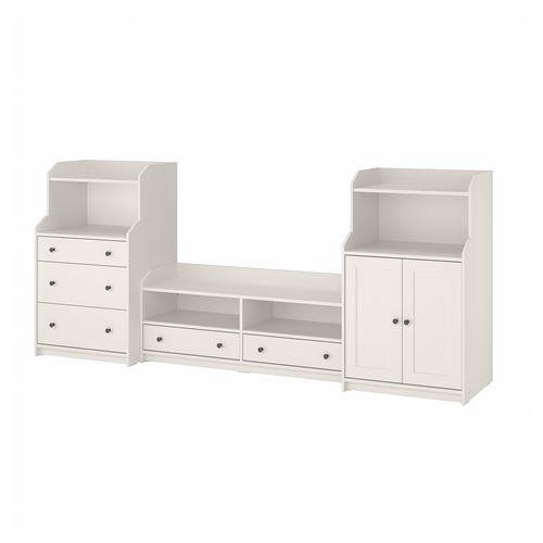 IKEA - HAUGA, tv storage unit, white, 277x46x116 cm