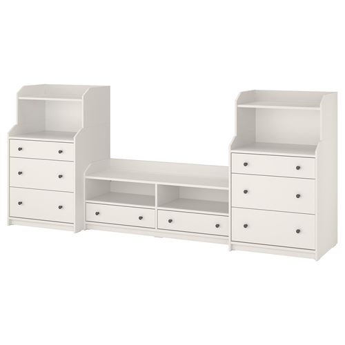 IKEA - HAUGA, tv storage unit, white, 277x46x116 cm