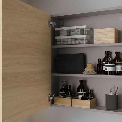 IKEA - ENHET, bathroom wall cabinet, gray-oak look, 60x15x75 cm