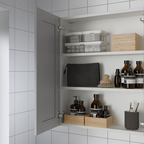 IKEA - ENHET, banyo duvar dolabı, beyaz-gri, 60x15x75 cm