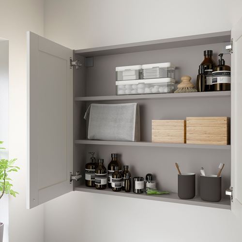 IKEA - ENHET, bathroom wall cabinet, grey/white, 80x15x75 cm