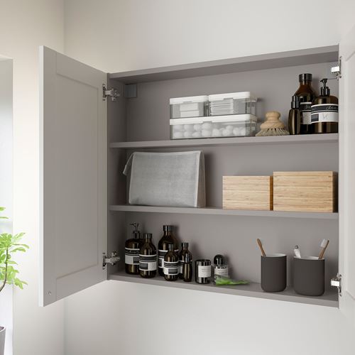 IKEA - ENHET, bathroom wall cabinet, gray-white frame, 80x15x75 cm