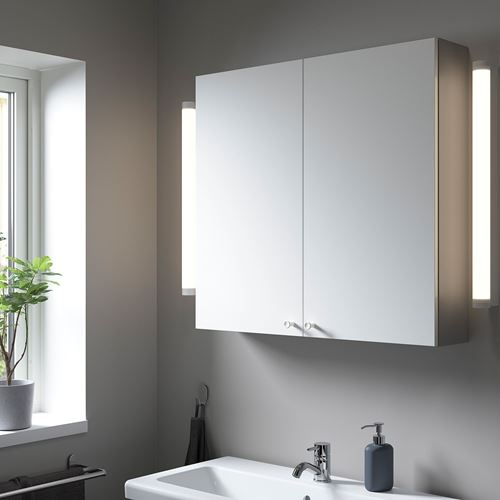 IKEA - ENHET, bathroom wall cabinet, grey/white, 80x15x75 cm