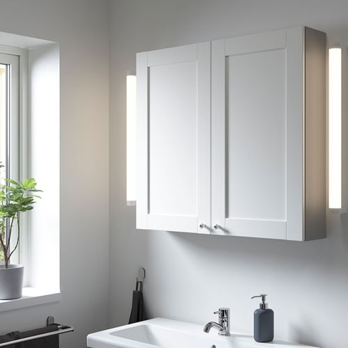 IKEA - ENHET, bathroom wall cabinet, gray-white frame, 80x15x75 cm