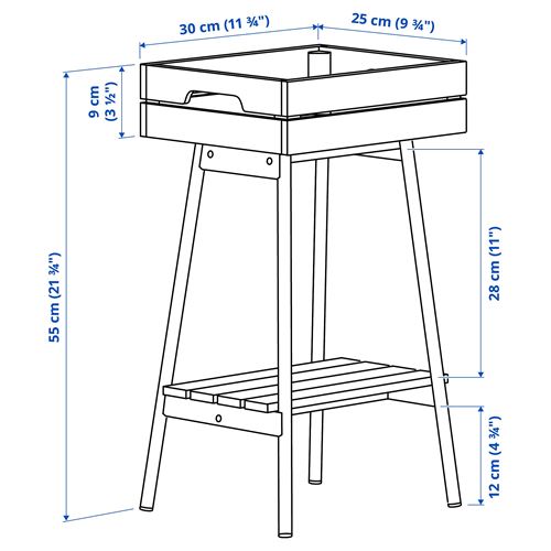 IKEA - VANILJSTANG, plant stand, pine/black, 55 cm