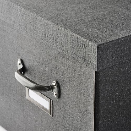 IKEA - TJOG, box with lid, dark grey, 35x56x30 cm