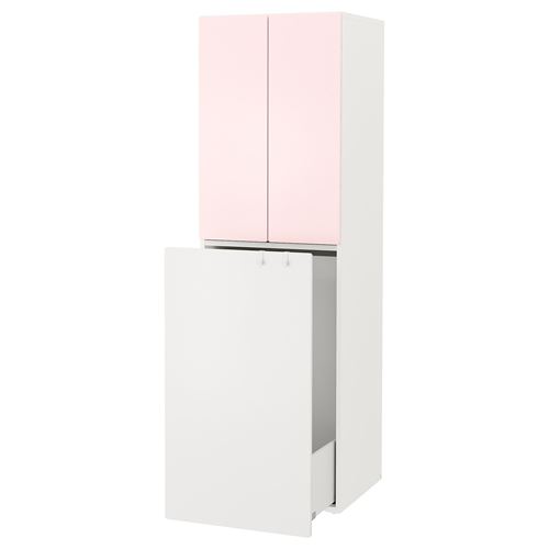 IKEA - SMASTAD, children's wardrobe, white/pale pink, 60x57x196 cm