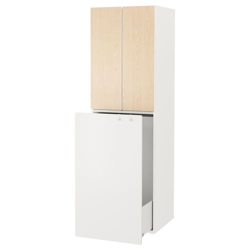 IKEA - SMASTAD, children's wardrobe, white/birch, 60x57x196 cm