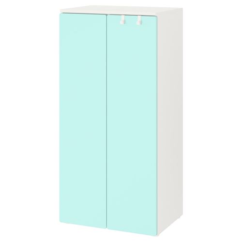 IKEA - PLATSA/SMASTAD, children's wardrobe, white/turquoise, 60x40x123 cm