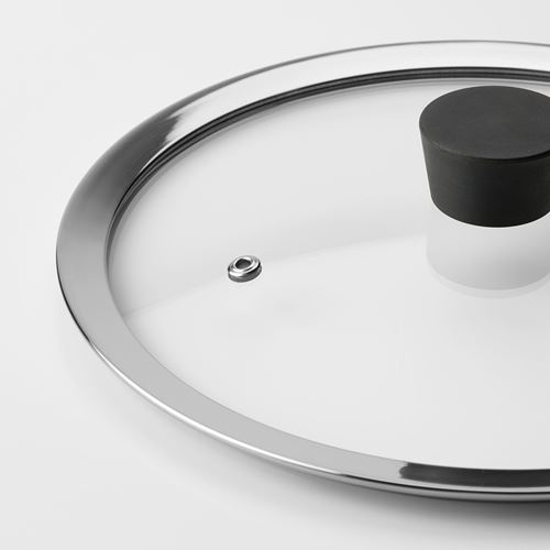 IKEA - KLOCKREN, pot lid, stainless steel/glass, 25 cm