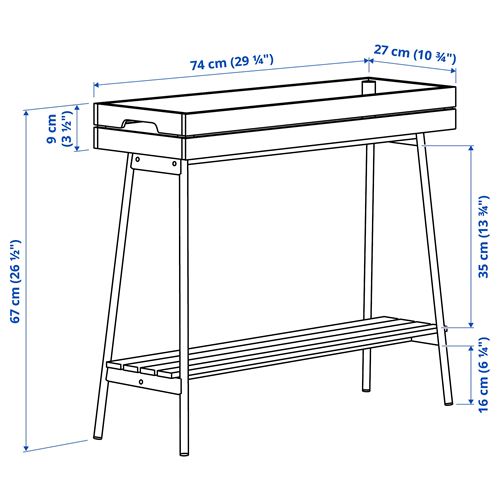 IKEA - VANILJSTANG, plant stand, pine/black, 67 cm