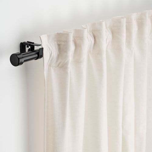 IKEA - BEKRAFTA, curtain rod set, black, 120-210 cm 28 mm