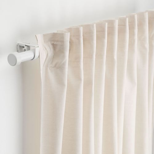 IKEA - BEKRAFTA, curtain rod set, white, 120-210 cm 28 mm