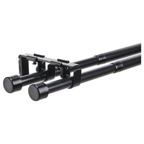 IKEA - BEKRAFTA, curtain rod set, black, 120-210 cm 19 mm