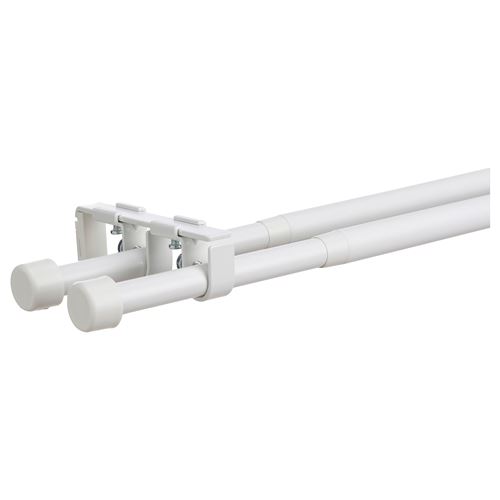 IKEA - BEKRAFTA, curtain rod set, white, 120-210 cm 19 mm