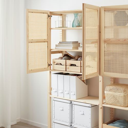 IKEA - IVAR, shelf unit with door, pine, 174x30x179 cm