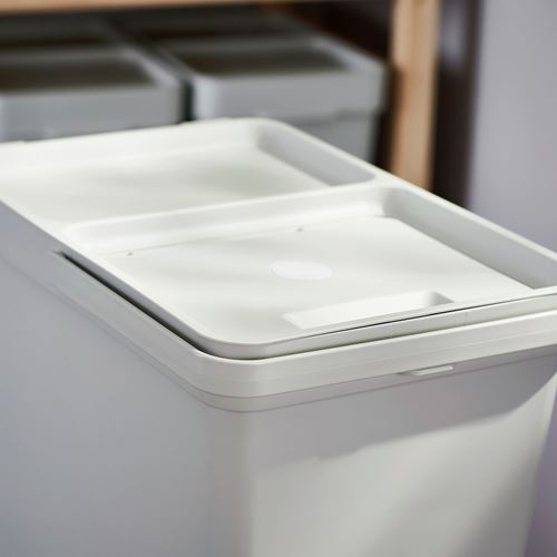 IKEA - HALLBAR, waste sorting solution, white/light grey, 55 l