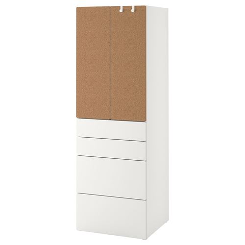 IKEA - PLATSA/SMASTAD, children's wardrobe, white-cork, 60x42x181 cm