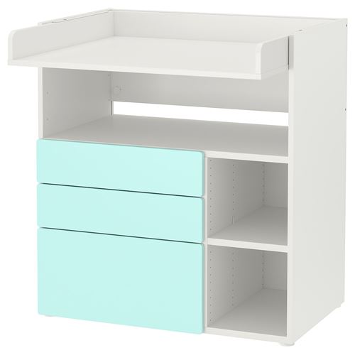 IKEA - SMASTAD, changing table, white/turquoise, 90x79x100 cm