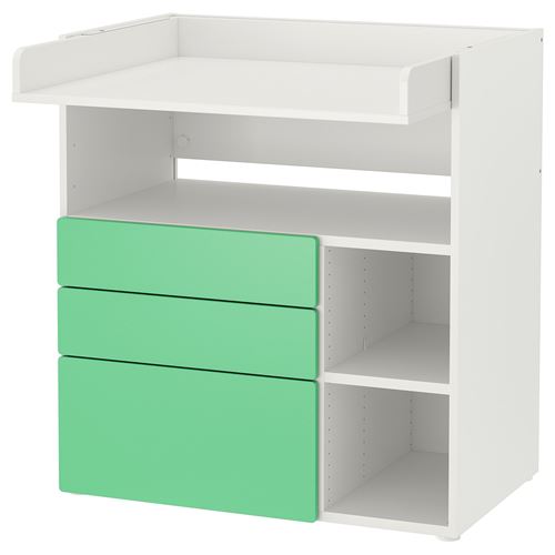 IKEA - SMASTAD, changing table, white/green, 90x79x100 cm