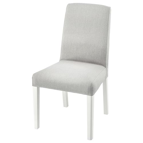 IKEA - BERGMUND, upholstered wooden chair, white/Orrsta light grey