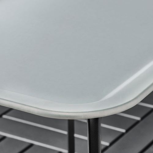 IKEA - KUNGSHATT, pedestal table, grey, 56x36 cm