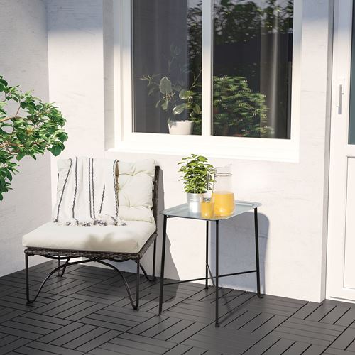 IKEA - KUNGSHATT, pedestal table, grey, 56x36 cm