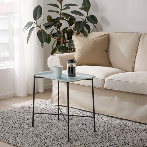 IKEA - KUNGSHATT, pedestal table, grey, 56x36 cm