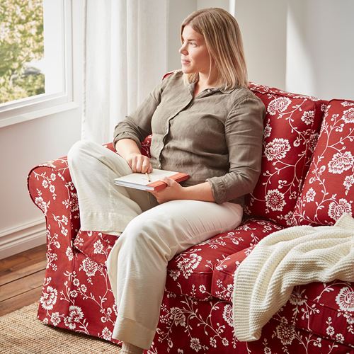 IKEA - EKTORP, 2'li kanepe, virestad kırmızı-beyaz