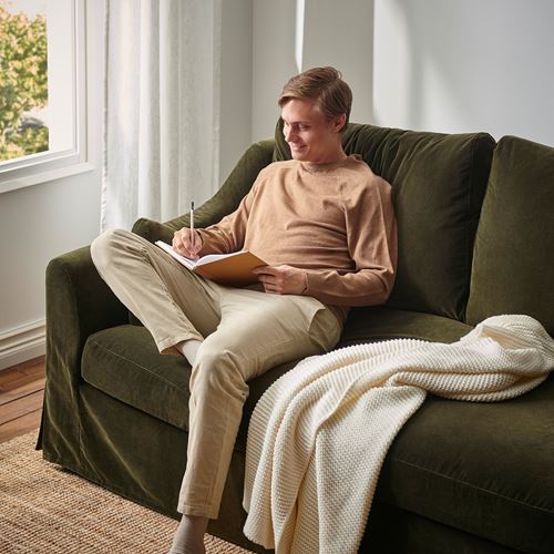 IKEA - FARLÖV, 3'lü kanepe, djuparp koyu zeytin yeşili