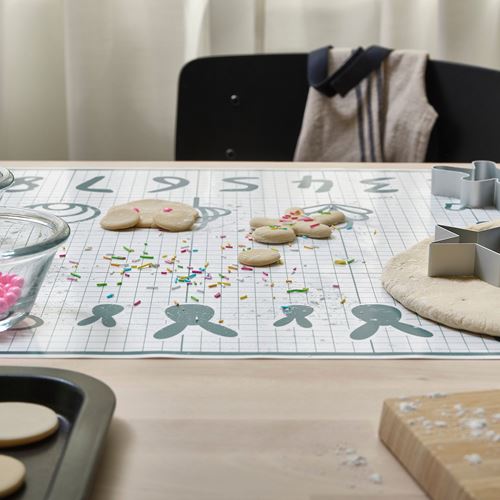 IKEA - BAKTRADITION, baking mat, white/turquoise, 61x46 cm