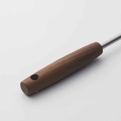 IKEA - SLITSTARK, soup ladle, stainless steel-walnut, 34 cm