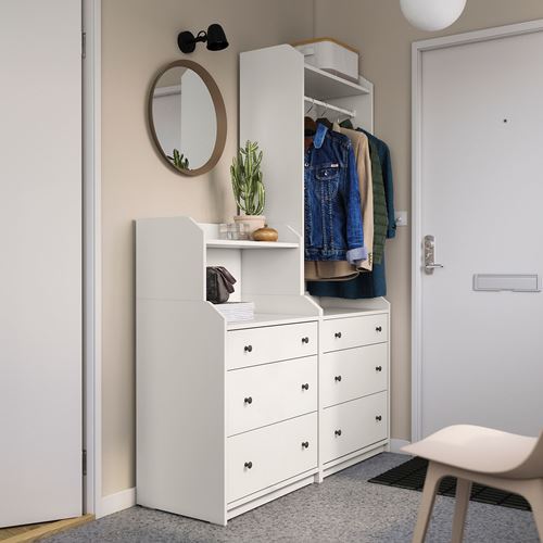 IKEA - HAUGA, open storage unit, white, 140x199 cm