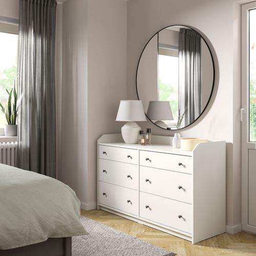 IKEA - HAUGA, bedroom furniture combination, white, 134x84 cm