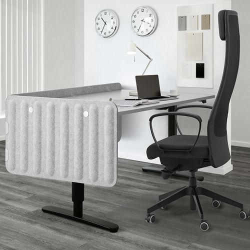 IKEA - EILIF, Screen for desk, grey, 140x48 cm