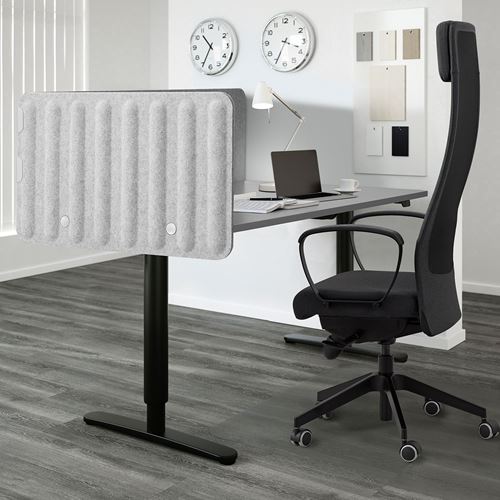 IKEA - EILIF, Screen for desk, grey, 80x48 cm