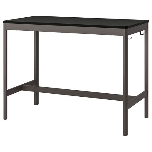 IKEA - IDASEN, desk, black/dark grey, 140x70x105 cm