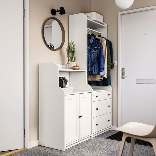 IKEA - HAUGA, storage combination, white, 139x46x199 cm