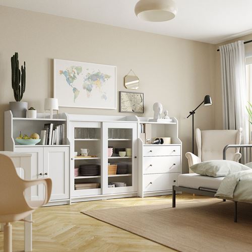 IKEA - HAUGA, console, white, 244x46x116 cm