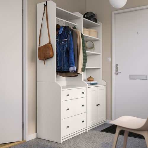 IKEA - HAUGA, storage combination, white, 139x46x199 cm