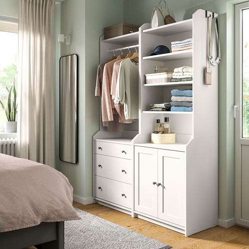 IKEA - HAUGA, storage combination, white, 139x46x199 cm