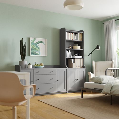 IKEA - HAUGA, storage combination, grey, 210x46x199 cm