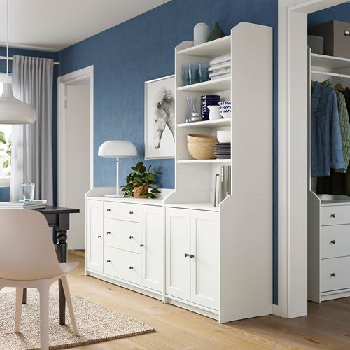 IKEA - HAUGA, storage combination, white, 210x46x199 cm