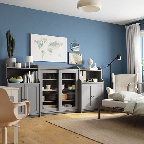 IKEA - HAUGA, console table, grey, 244x46x116 cm