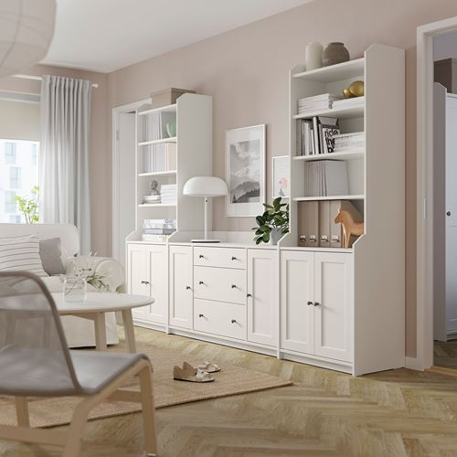 IKEA - HAUGA, storage combination, white, 279x46x199 cm